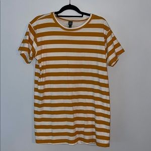 Mustard yellow and white tshirt dress
